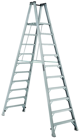 Louisville Ladder AM1010 10 Foot 300 lb Duty Rating Aluminum Twin Front  Step Ladder