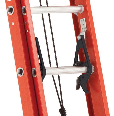 Louisville Ladder FE3232 Fiberlass Step Ladder 300-Pound Duty Rating, 32  Feet, Orange & LP-2200-00 Stabilizer, Silver 