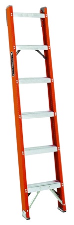 Louisville Ladder FH1006 300-Pound Duty Rating Fiberglass Shelf Ladder,  6-Foot
