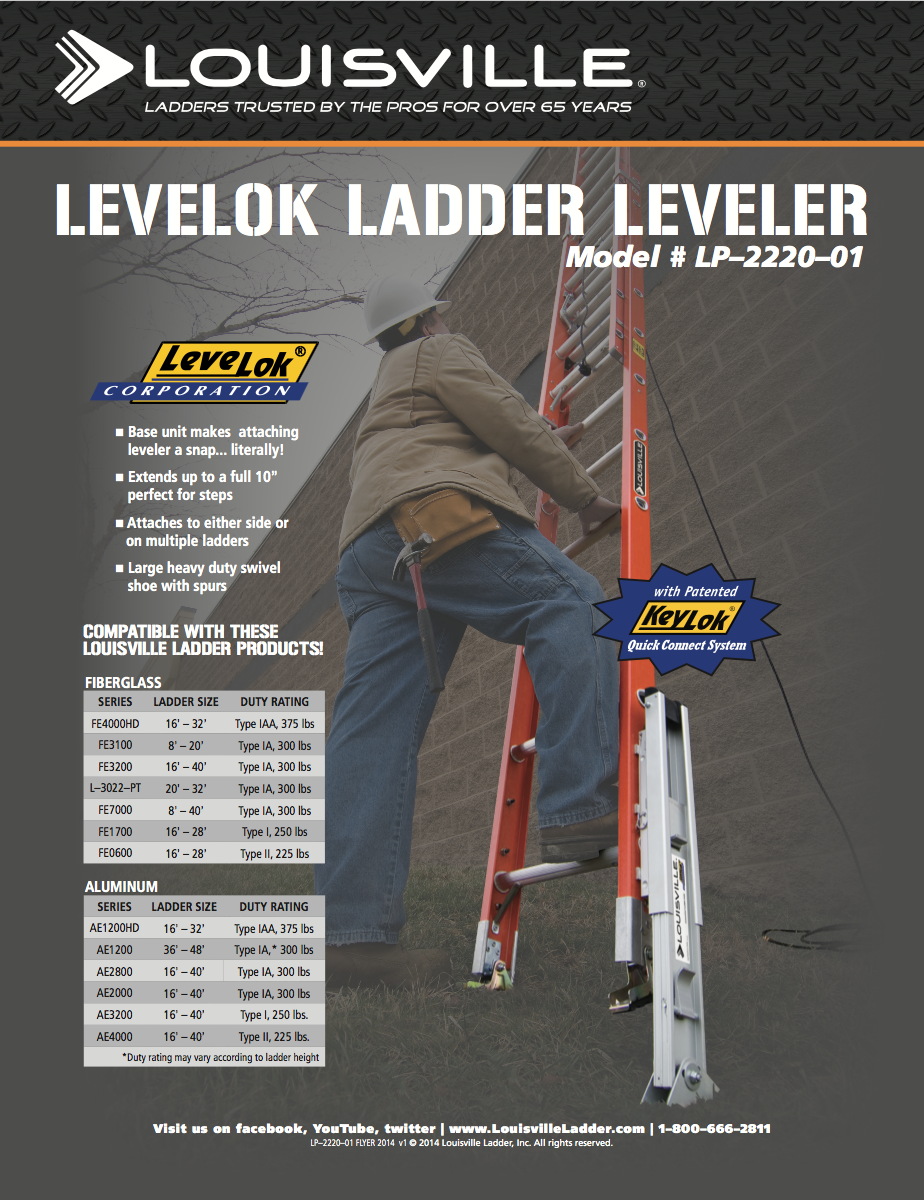 Louisville LP-2220-01 Levelok Ladder Leveler