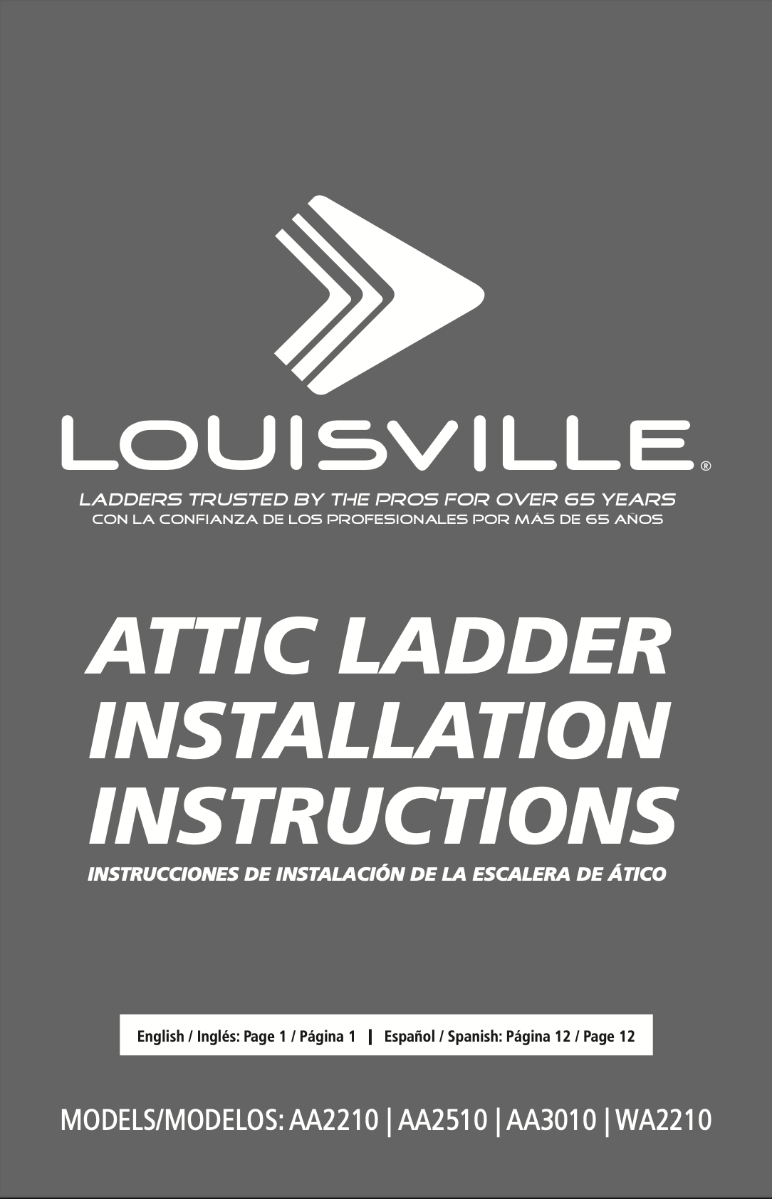 Attic Instruction Manual AA2210 AA2510 AA3010 WA2210 Marketing Material Image
