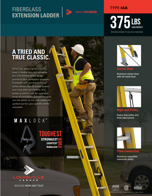 FE4200HD Extension Ladder Flyer Marketing Material Image