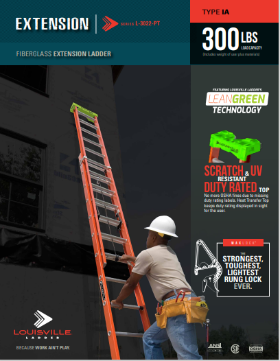 L-3022-PT Extension Ladder Flyer Marketing Material Image