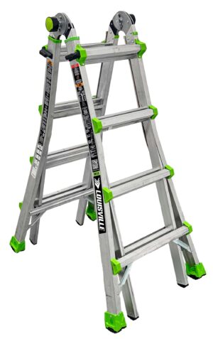 LOUISVILLE LADDER 18-FOOT ALUMINUM MULTIPURPOSE LADDER, TYPE IA, 300-POUND LOAD CAPACITY, L-2099-18