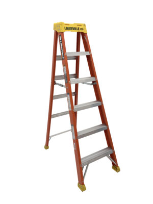 LOUISVILLE LADDER 6-FOOT FIBERGLASS STEP LADDER, TYPE IA, 300-POUND LOAD CAPACITY, L-3018-06
