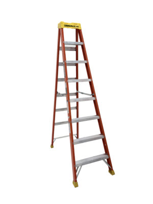 LOUISVILLE LADDER 8-FOOT FIBERGLASS STEP LADDER, TYPE IA, 300-POUND LOAD CAPACITY, L-3018-08