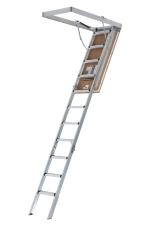 LOUISVILLE LADDER 25x40 ALUMINUM ATTIC LADDER, 375-POUND LOAD CAPACITY, AL2540MG-R5FT