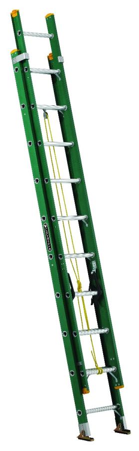 LOUISVILLE LADDER 20-FOOT FIBERGLASS EXTENSION LADDER, TYPE II, 225 ...