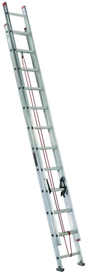 LOUISVILLE LADDER 24-FOOT ALUMINUM EXTENSION LADDER, TYPE III, 200 ...