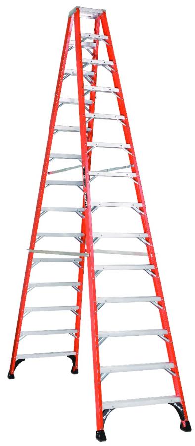 LOUISVILLE LADDER 14-FOOT FIBERGLASS STEP LADDER, TYPE IAA, 375-POUND ...