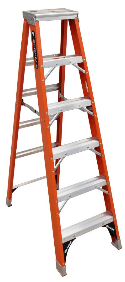 LOUISVILLE LADDER 6-FOOT FIBERGLASS STEP LADDER, TYPE IAA, 375-POUND ...
