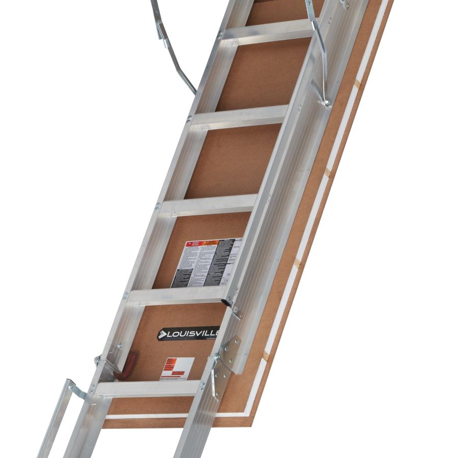 LOUISVILLE LADDER 22.5X63 ALUMINUM ATTIC LADDER, 375-POUND LOAD ...